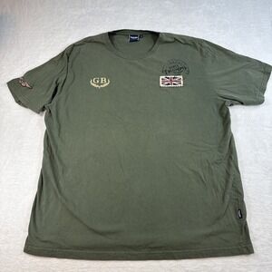Triumph Motorcycles T-Shirt Mens XXL Army Green Union Jack Korea Flag